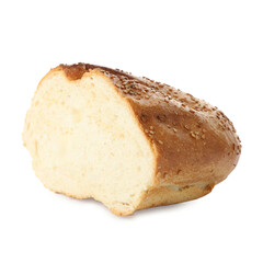 Piece of fresh bread isolated on white