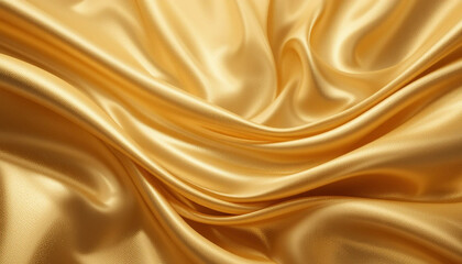 Fototapeta premium Golden Fabric wave with Smooth Flowing for abstract background.
