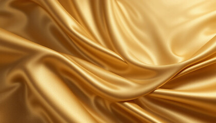 Golden Fabric wave with Smooth Flowing for abstract background.