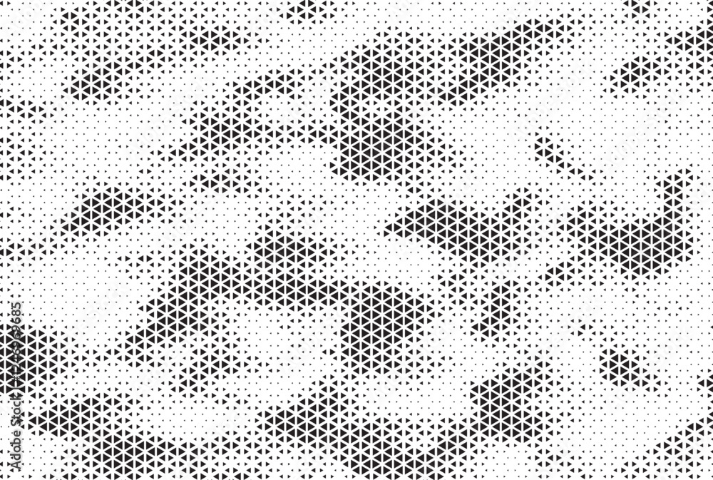 Aufkleber Triangle Shapes Vector Abstract Geometric Technology Oscillation Wave Isolated on Light Background. Halftone Triangular Retro Simple Pattern. Minimal 80s Style Dynamic Tech Wallpaper	