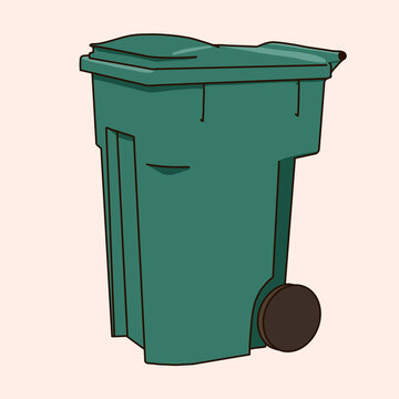Green Trash Bin for Clean Environment