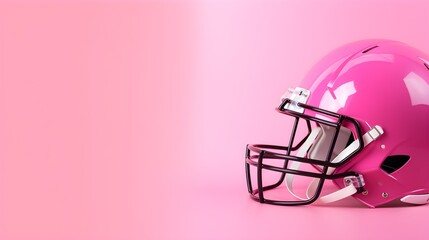 Pink Football Helmet on Pink Background Sports Game Day Team Spirit Equipment Amer