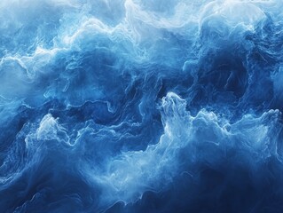 Obraz premium Abstract blue swirling clouds with light and dark tones creating a dreamy ethereal scene