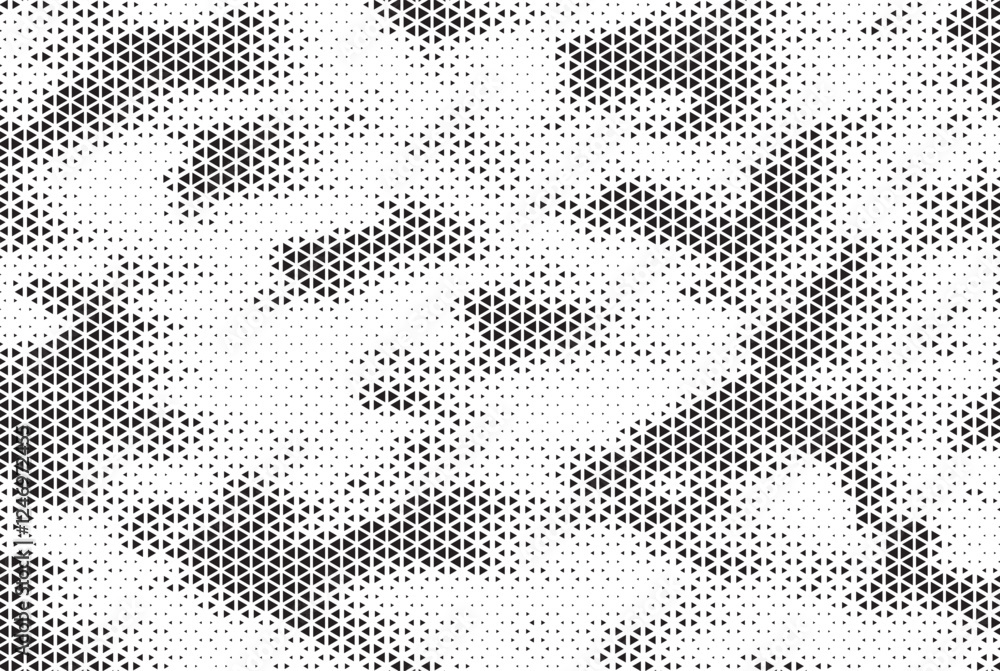 Aufkleber Triangle Shapes Vector Abstract Geometric Technology Oscillation Wave Isolated on Light Background. Halftone Triangular Retro Simple Pattern. Minimal 80s Style Dynamic Tech Wallpaper	