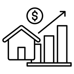 House Price Growth  Icon Element For Design