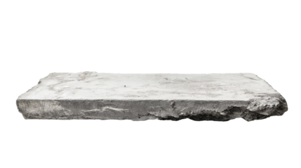 Concrete slab isolated on transparent or white background