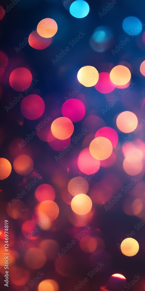 Aufkleber warm colorful blurred bokeh lights creating festive atmosphere : generative ai