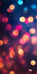 Obraz premium Warm colorful blurred bokeh lights creating festive atmosphere : Generative AI