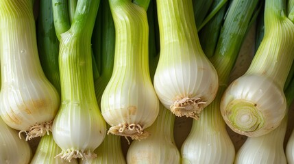 fresh leek that has been scattered randomly