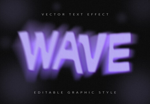 Purple Blurry Wavy Bold Focus Distorted Text Effect Template