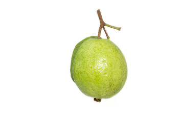 Fresh guava with cut-in-half isolated on white background.