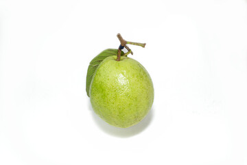 Fresh guava with cut-in-half isolated on white background.