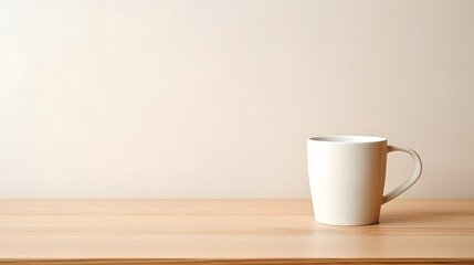 Fototapeta premium Minimalist White Coffee Cup – Perfect for Mockups, Branding, and Design Projects