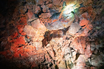Lava cave (tunnel) Raufarholshellir near Reykjavík, Iceland