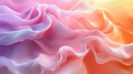 Obraz premium Pastel fabric swirls, sunlit backdrop, design texture