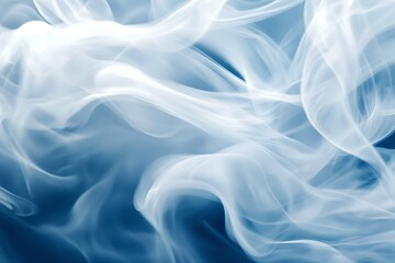 Obraz premium Abstract Blue and White Smoke Swirls for Creative Backgrounds and Atmospheric Design : Generative AI