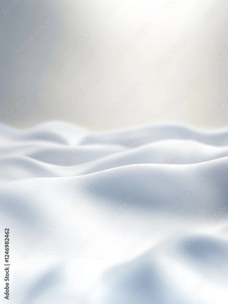 Poster Minimalistic White Abstract Soft Drapery Creating Gentle Waves : Generative AI
