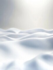 Minimalistic White Abstract Soft Drapery Creating Gentle Waves : Generative AI