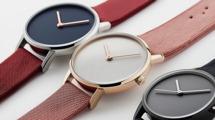 A modern watch design with a thin profile, minimalist face, and elegant strap