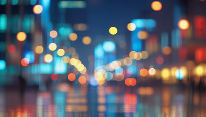 beautiful lights of a city at night