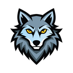 wolf head mascot logo vector art illustration