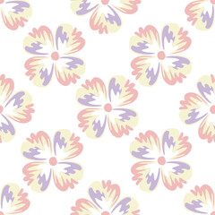 seamless pattern with beautiful peony flowers and leaves on white background. Fashion design. Vector illustration