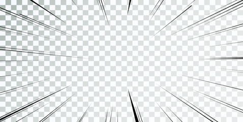 Manga lines. Comics book action. Speed lines frame. Vector carton retro