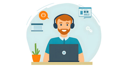 Customer support representative assisting a client