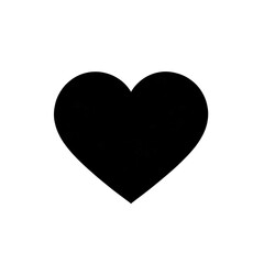 Black heart silhouette on white background