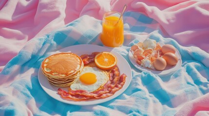 Bright and Cheery Picnic Breakfast Setup