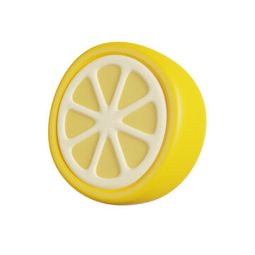 Half a Lemon 3D render illustration