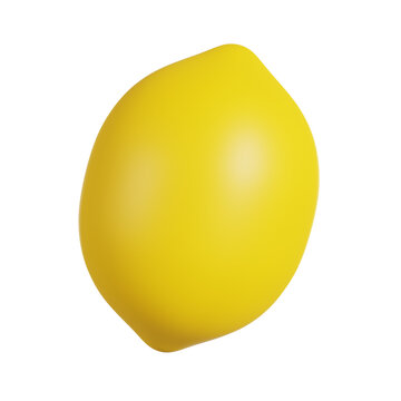 Ripe Yellow Lemon 3D render illustration