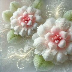 Volumetric panel of beautiful flowers