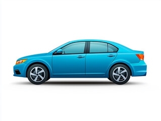 Sleek blue sedan showcases modern design in a side view, highlighting its aerodynamic shape and stylish features