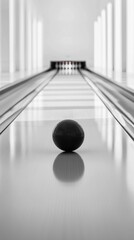 Bowling ball and pins, symmetric photo
