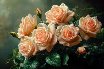 Roses with Drops of Water