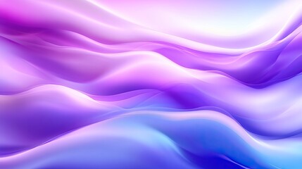 Obraz premium A flowing abstract design with soft waves in shades of purple and blue, creating a serene and dreamy atmosphere.