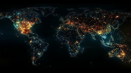 World map, network connectivity, data exchange and telecommunication