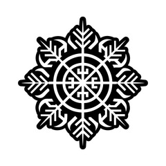 A filled style icon of aegishjalmur symbol