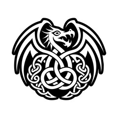Celtic dragon icon in filled style