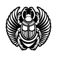 Egyptian scarab icon in solid style