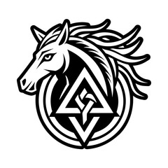 A glyph style icon of horse symbol