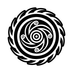 Spiral symbol icon in filled style