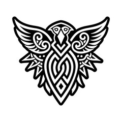 Falcon tattoo icon in solid style