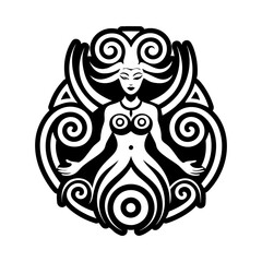 Goddess spiral icon in solid style