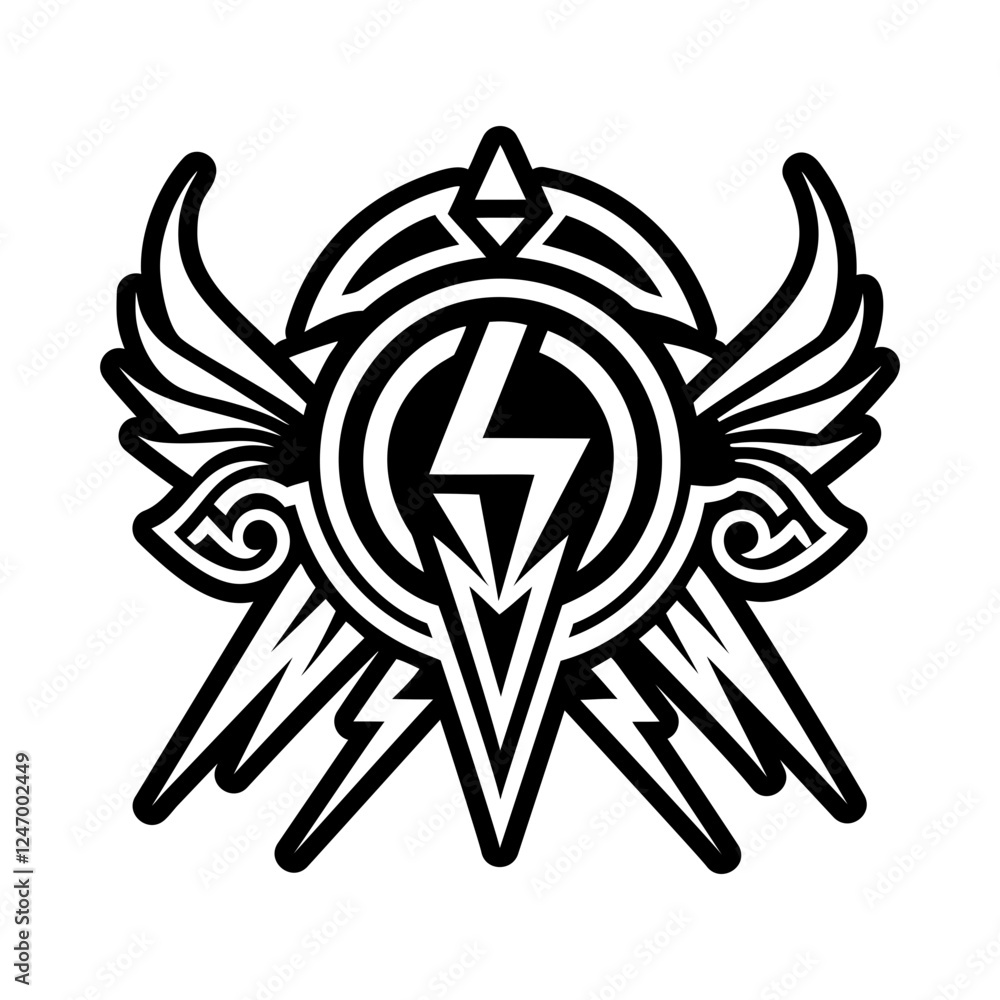 Wall mural Lightning bolt icon in glyph style