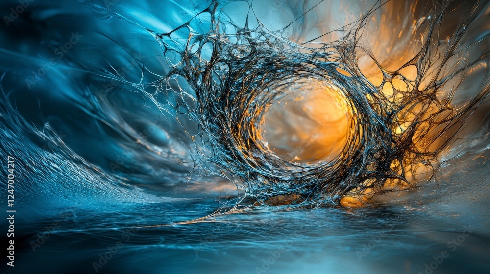 Poster Dynamic matter transformation abstract art visual composition digital realm surreal perspective boundless concepts