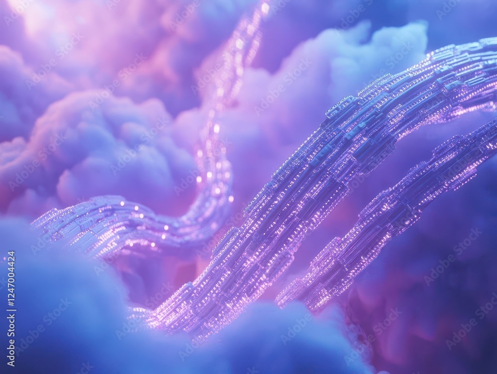 Aufkleber interconnected server cables floating within cloud data center environment