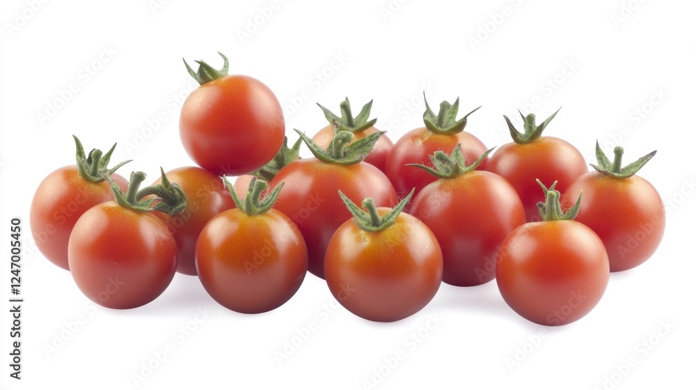Poster a bunch of red tomatoes are piled on top of each other. the tomatoes are all different sizes and are