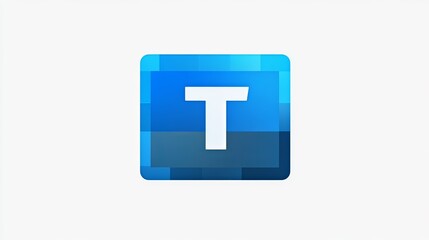 Obraz premium blue rectangular icon with the letter 'T' in white,